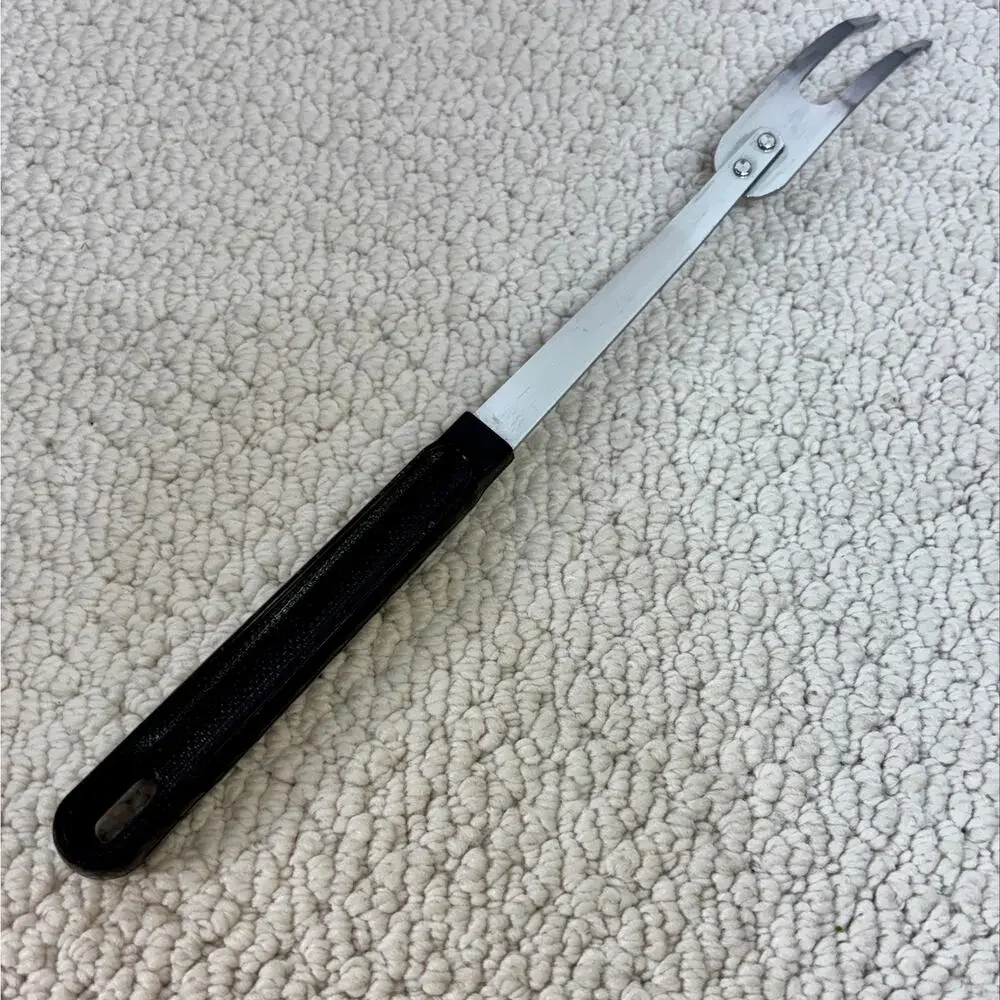 VTG ECKO Meat Fork Kitchen Utensil Made In USA Black Plastic Handle 12